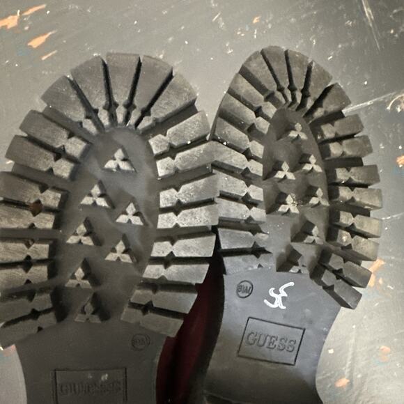 Guess Maroon Red Patent Leather Platform Loafers Shoes Women’s 8.5 - BP - Picture 15 of 15